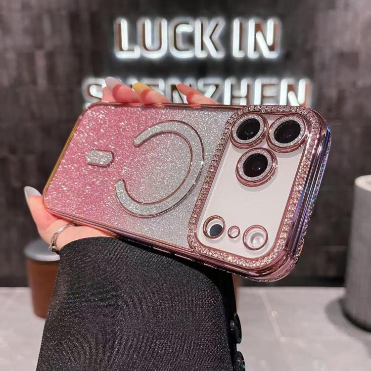 Diamond Gradient Glitter Plated MagSafe Phone Case