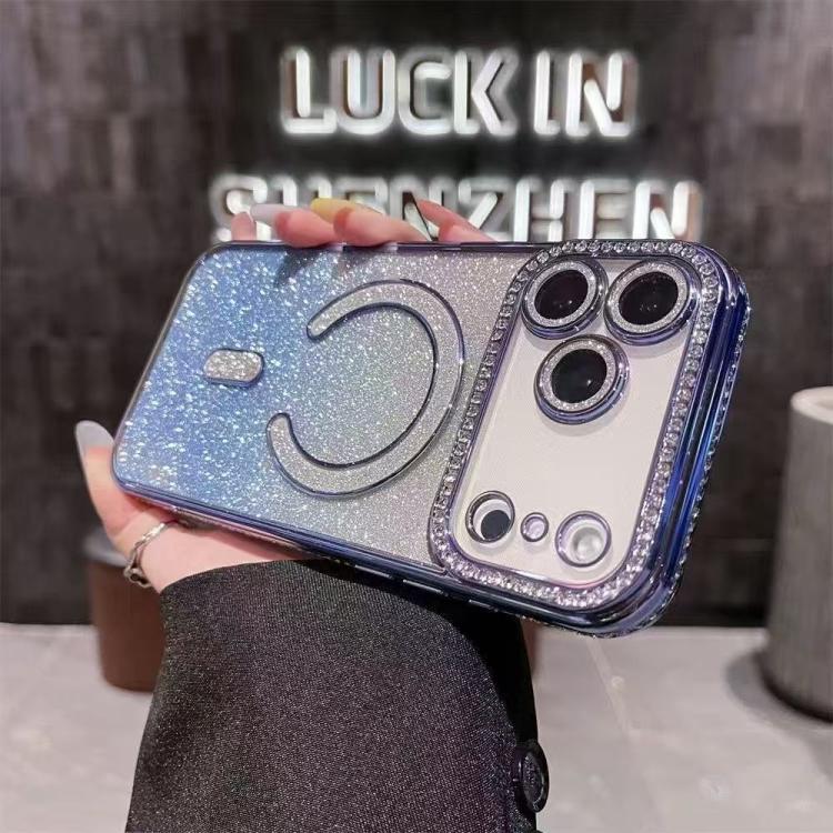 Diamond Gradient Glitter Plated MagSafe Phone Case