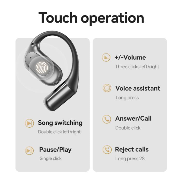 M114 Open Noise Reduction Ear-hook Bluetooth 5.4 Wireless Earphones