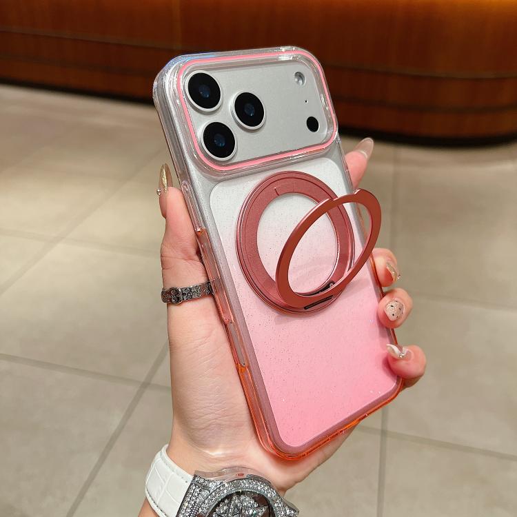 Transparent Gradient 360 Degree Rotation Holder MagSafe Phone Case
