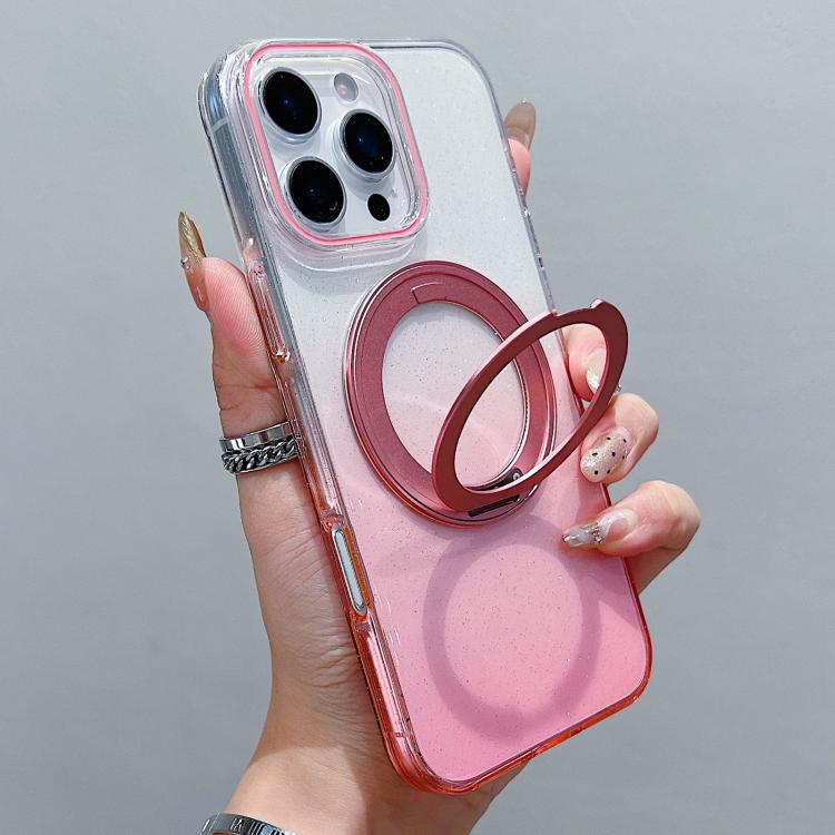 Transparent Gradient 360 Degree Rotation Holder MagSafe Phone Case