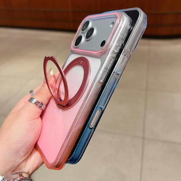 Transparent Gradient 360 Degree Rotation Holder MagSafe Phone Case