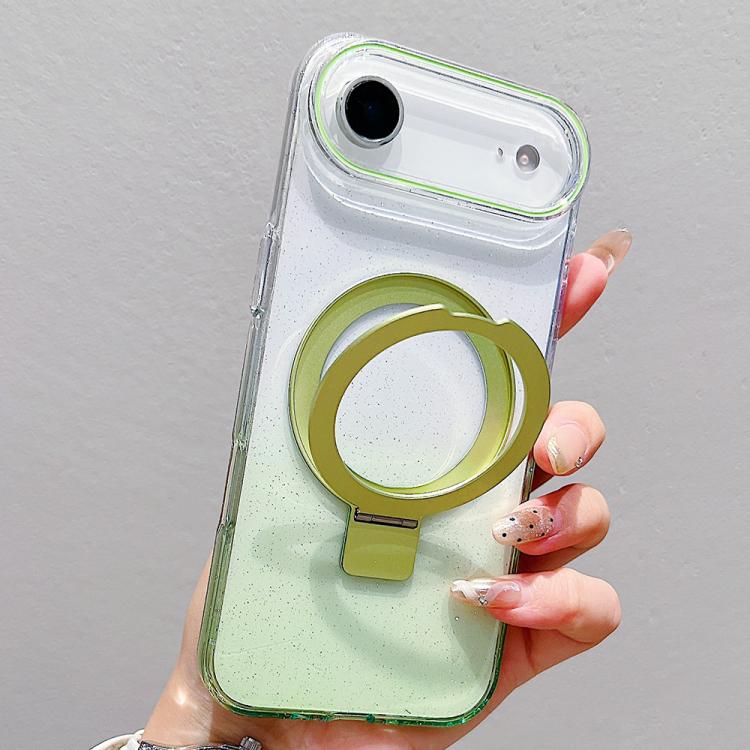 Transparent Gradient Metal Ring Holder MagSafe Phone Case