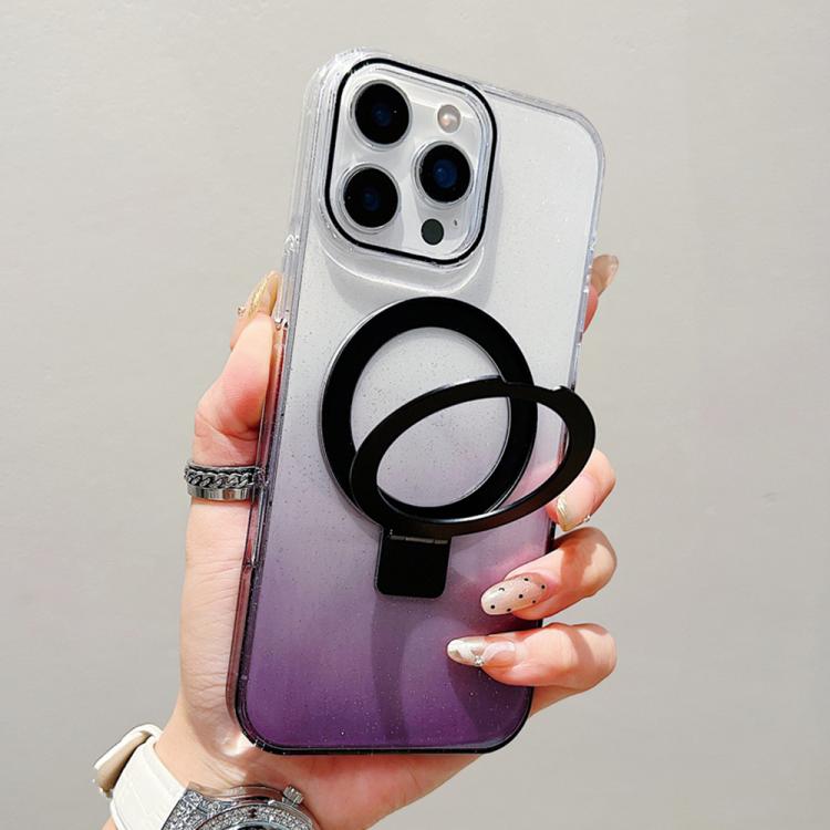 Transparent Gradient Metal Ring Holder MagSafe Phone Case
