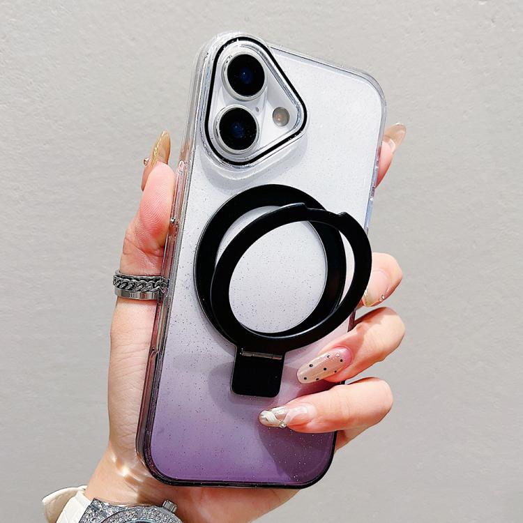 Transparent Gradient Metal Ring Holder MagSafe Phone Case