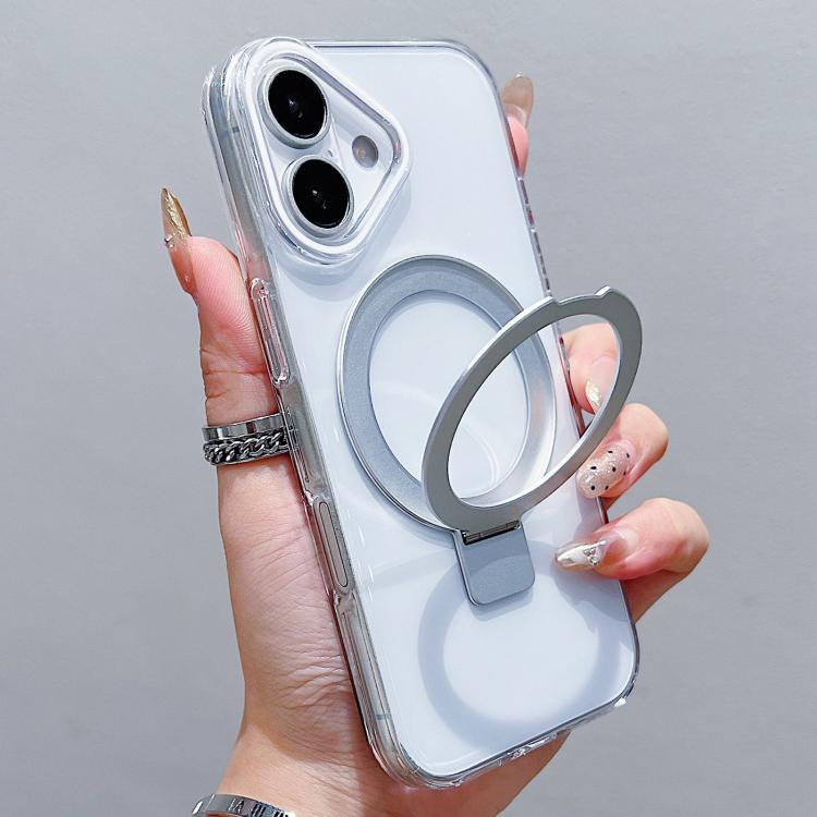 Transparent Colorful Metal Ring Holder MagSafe Phone Case