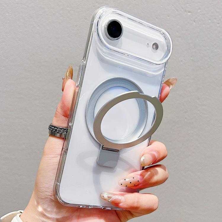 Transparent Colorful Metal Ring Holder MagSafe Phone Case
