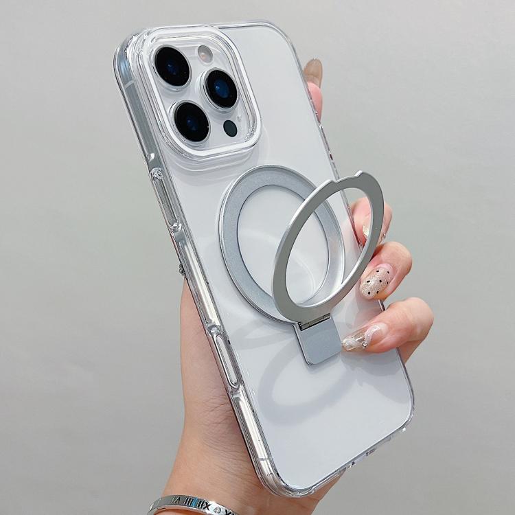 Transparent Colorful Metal Ring Holder MagSafe Phone Case