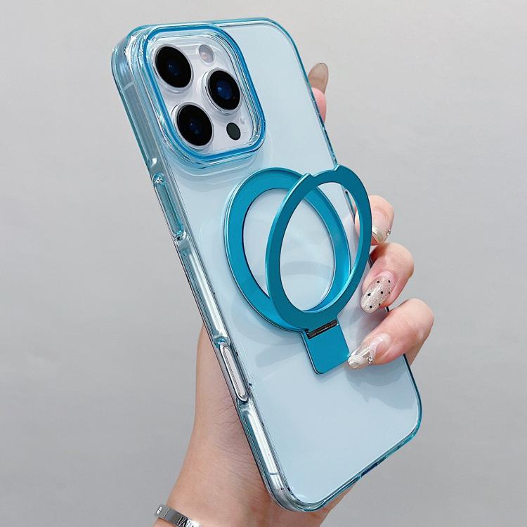 Transparent Colorful Metal Ring Holder MagSafe Phone Case