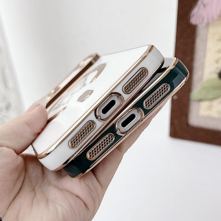 Solid Color Side Electroplating Butterfly MagSafe TPU Phone Case