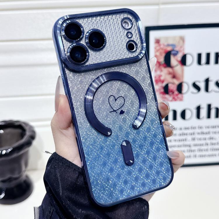 Carbon Fiber Texture Loves Leaves Gradient MagSafe TPU Phone Case