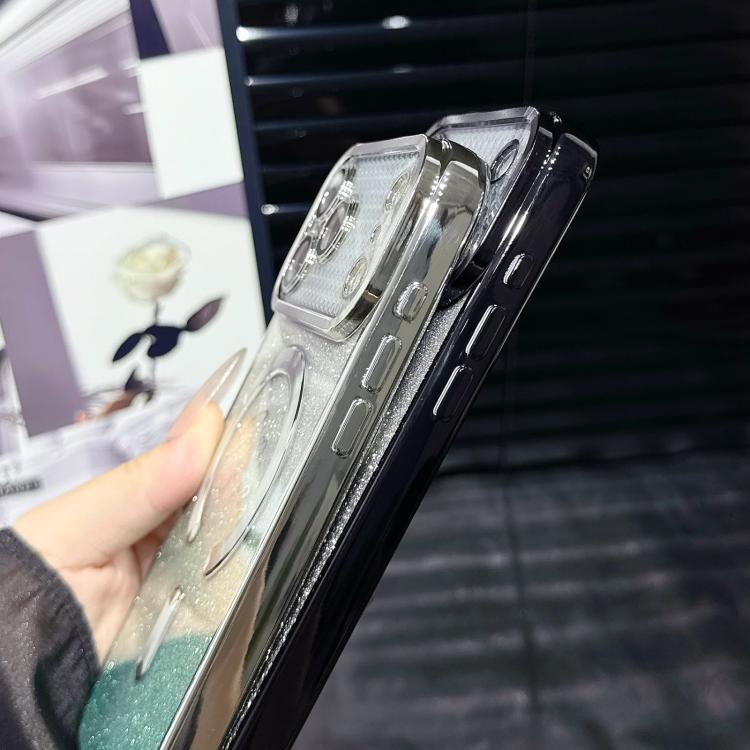 Electroplated Dual-Loves Gradient Glitter MagSafe TPU Phone Case