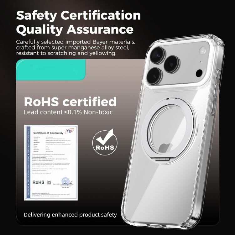 ABEEL MagSafe Q-LUCK Pivot Bracket Transparent Phone Case