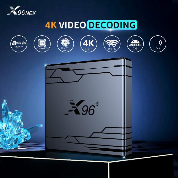 X96 NEX 4K Android 14 Smart TV Box with Remote Control, Amlogic S905Y5 Quad Core