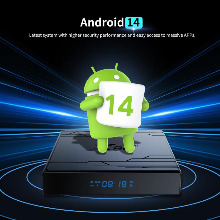 X96 NEX 4K Android 14 Smart TV Box with Remote Control, Amlogic S905Y5 Quad Core