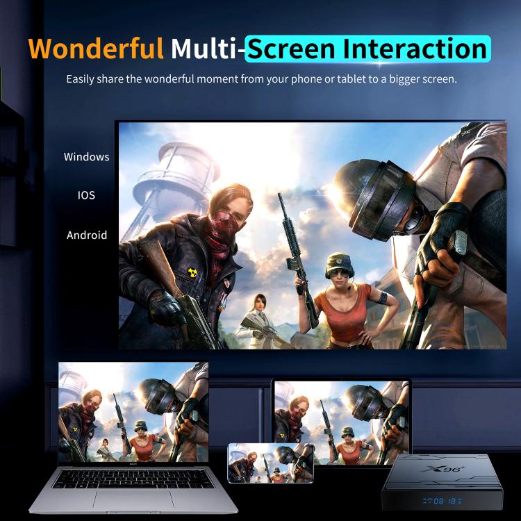 X96 NEX 4K Android 14 Smart TV Box with Remote Control, Amlogic S905Y5 Quad Core