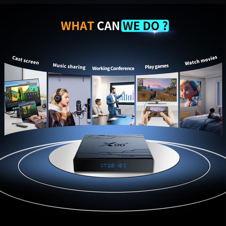X96 NEX 4K Android 14 Smart TV Box with Remote Control, Amlogic S905Y5 Quad Core