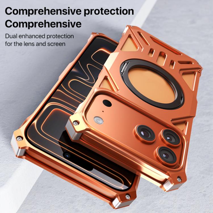 Aluminum Alloy Borderless MagSafe Rotating Holder Phone Case