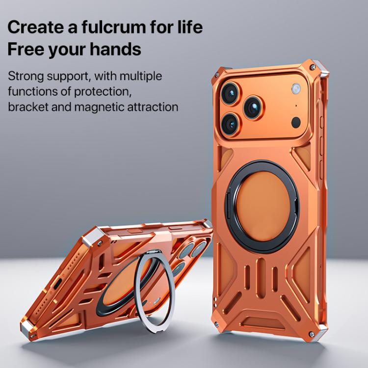 Aluminum Alloy Borderless MagSafe Rotating Holder Phone Case