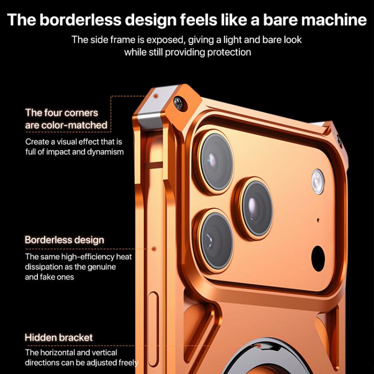 Aluminum Alloy Borderless MagSafe Rotating Holder Phone Case