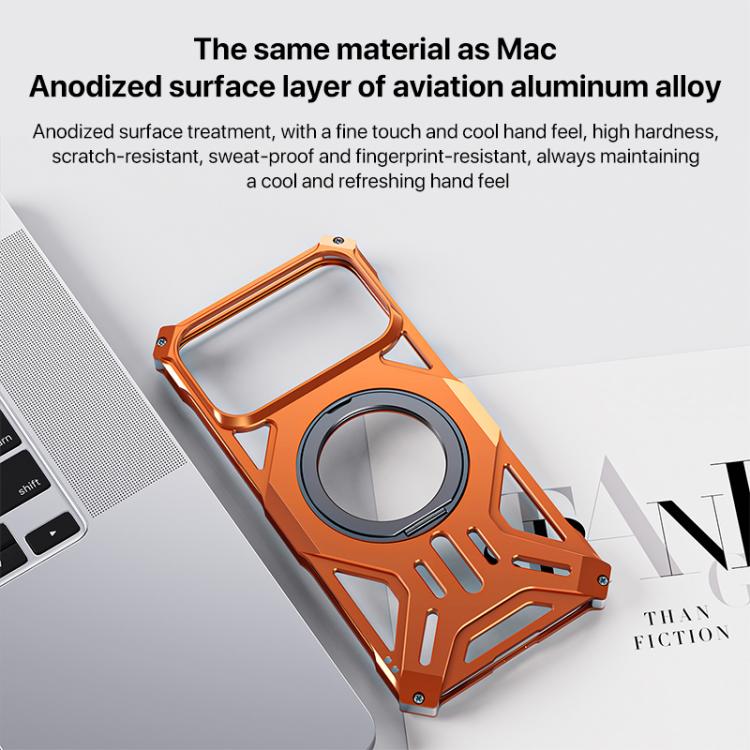 Aluminum Alloy Borderless MagSafe Rotating Holder Phone Case