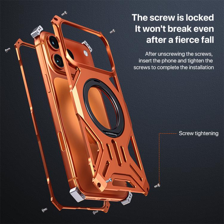 Aluminum Alloy Borderless MagSafe Rotating Holder Phone Case