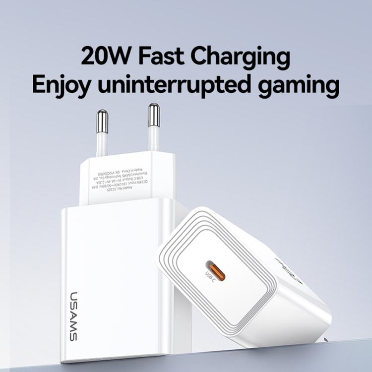 USAMS CC325 T69 PD 20W USB-C / Type-C Single Port Fast Charger