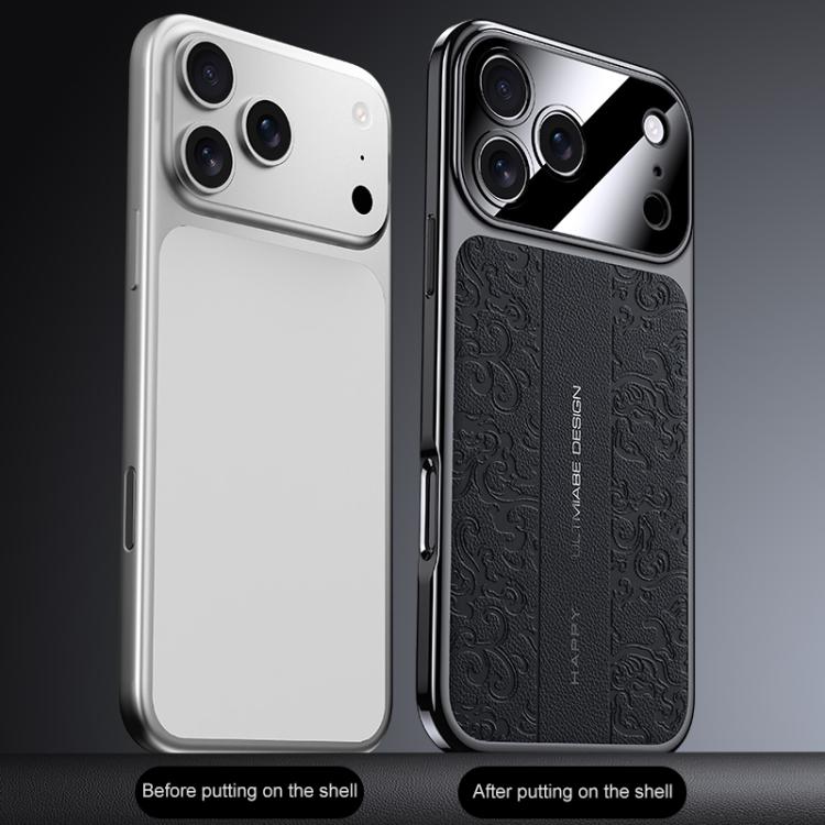 Cloud Dragon Pattern Plain Leather PC Phone Case