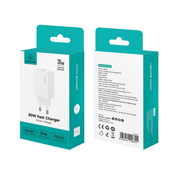 USAMS CC329 T69 PD 30W USB-C / Type-C Single Port Fast Charger