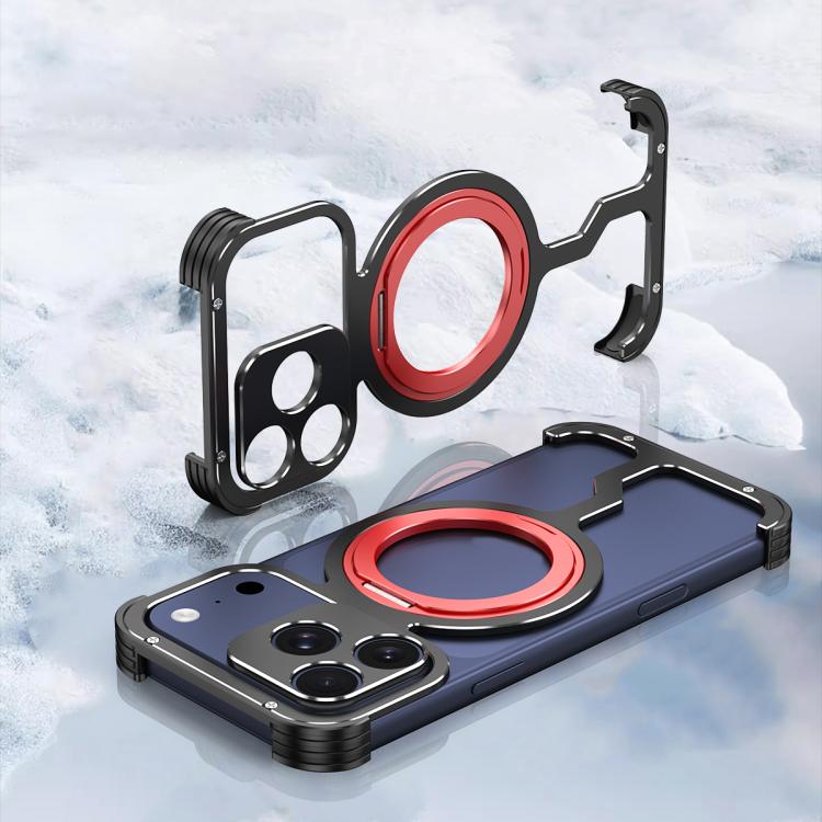 Armor Alloy Frameless MagSafe Magnetic Bracket Heat Dissipation Metal Phone Case