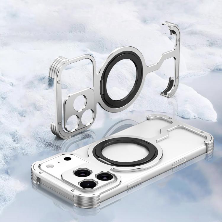 Armor Alloy Frameless MagSafe Magnetic Bracket Heat Dissipation Metal Phone Case