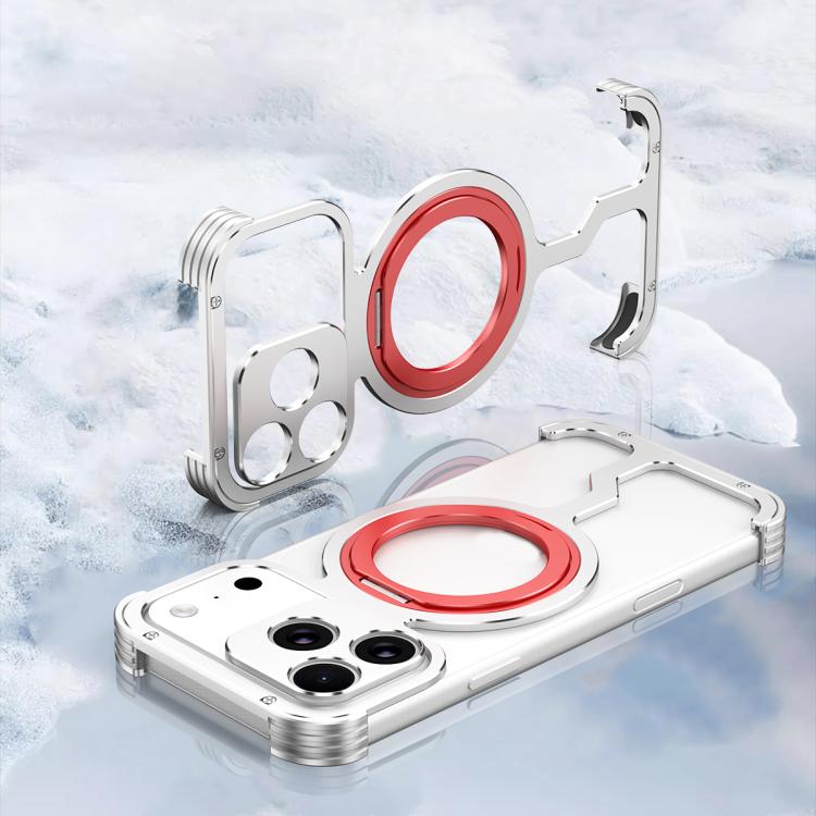Armor Alloy Frameless MagSafe Magnetic Bracket Heat Dissipation Metal Phone Case