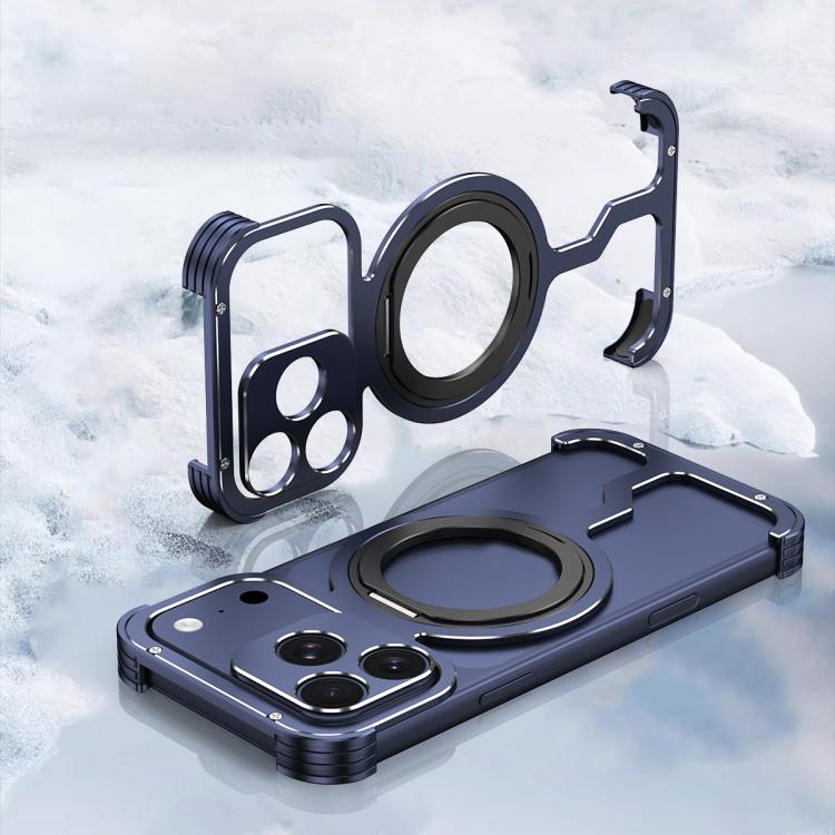 Armor Alloy Frameless MagSafe Magnetic Bracket Heat Dissipation Metal Phone Case