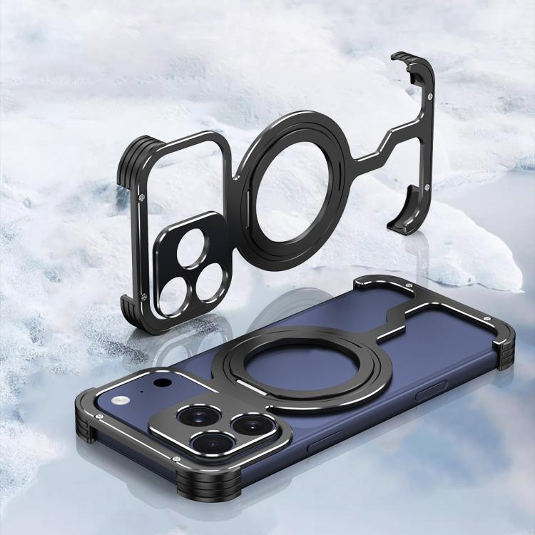 Armor Alloy Frameless MagSafe Magnetic Bracket Heat Dissipation Metal Phone Case