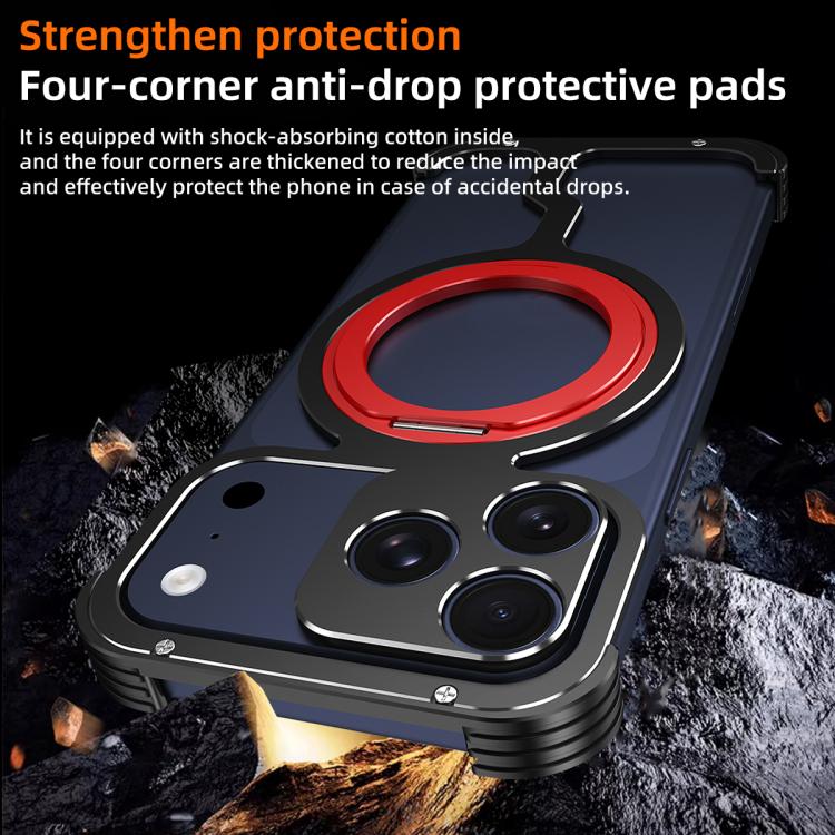 Armor Alloy Frameless MagSafe Magnetic Bracket Heat Dissipation Metal Phone Case