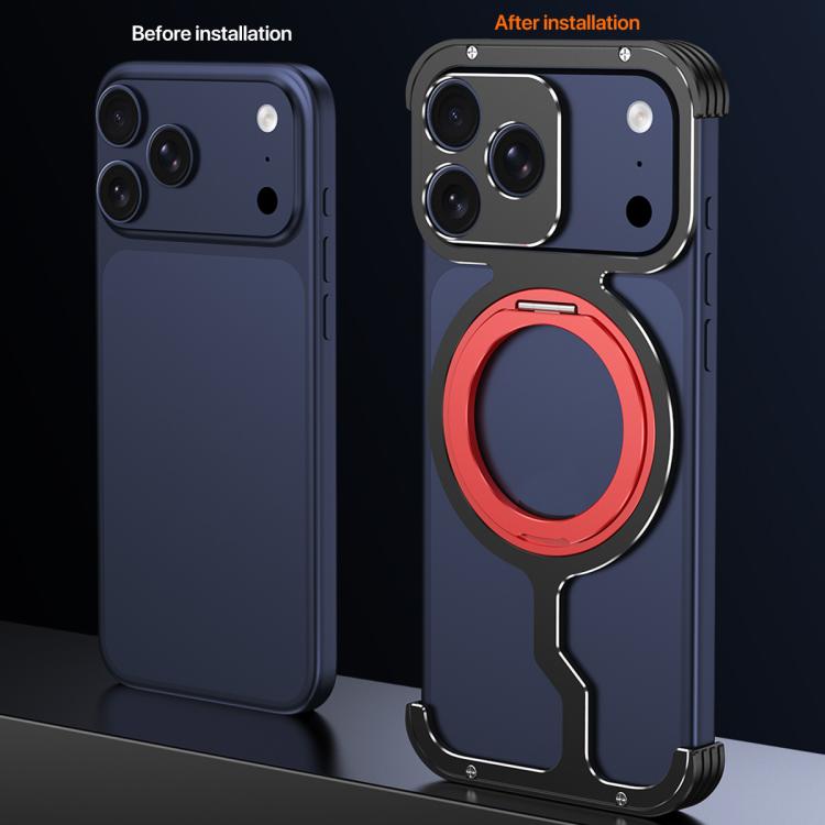 Armor Alloy Frameless MagSafe Magnetic Bracket Heat Dissipation Metal Phone Case