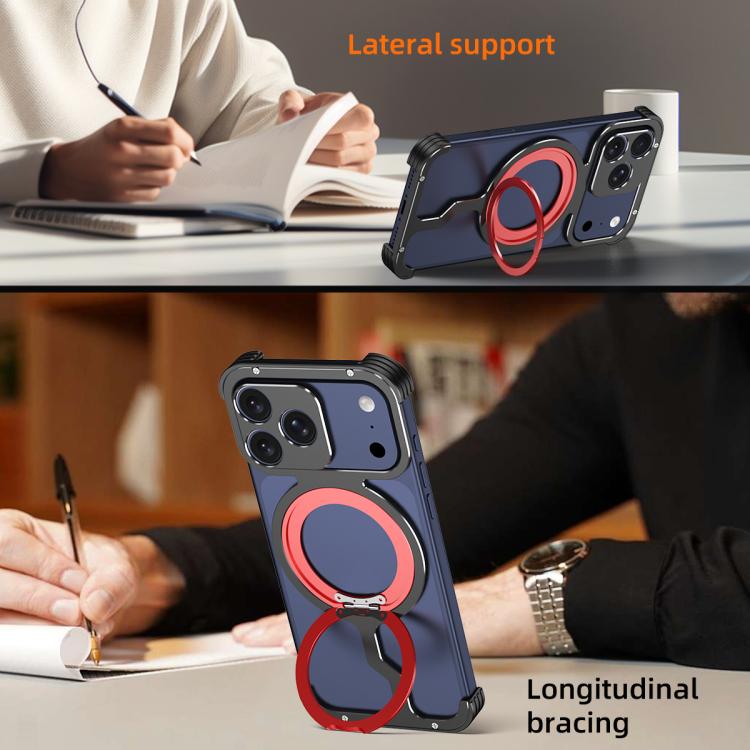 Armor Alloy Frameless MagSafe Magnetic Bracket Heat Dissipation Metal Phone Case