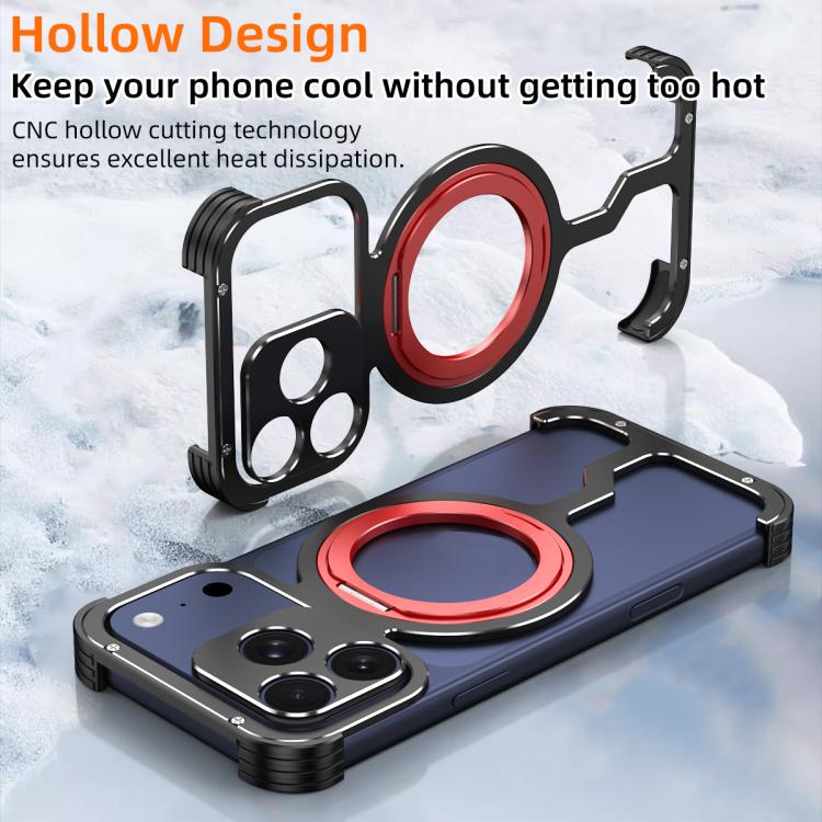 Armor Alloy Frameless MagSafe Magnetic Bracket Heat Dissipation Metal Phone Case