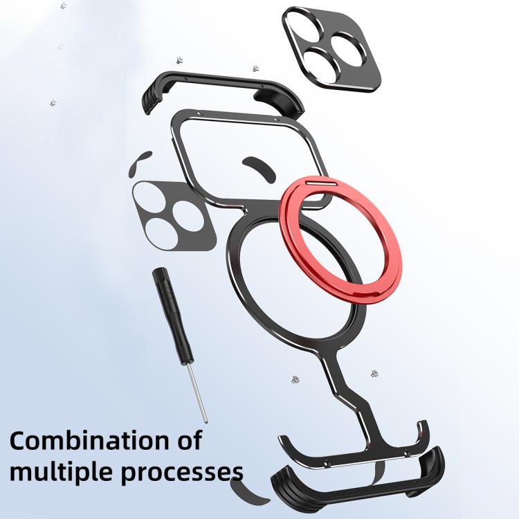 Armor Alloy Frameless MagSafe Magnetic Bracket Heat Dissipation Metal Phone Case