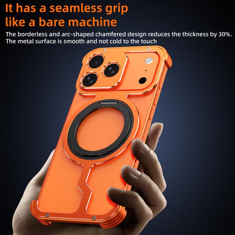 Armor Alloy Frameless MagSafe Magnetic Bracket Heat Dissipation Metal Phone Case