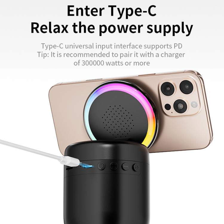 C52 Foldable 5 in 1 Desktop Magnetic Wireless Charging Bluetooth Speaker