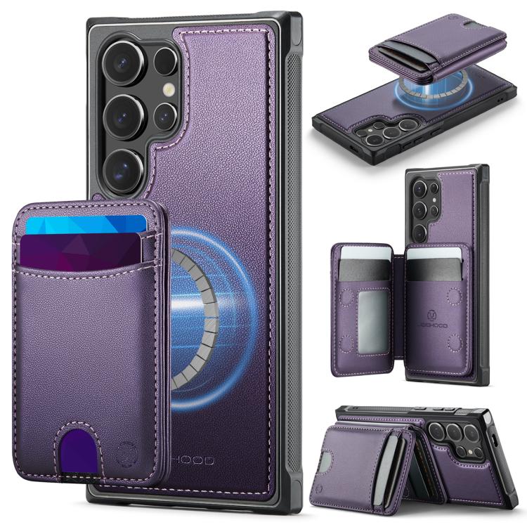 JEEHOOD J10 Flip Card Bag MagSafe Split RFID Leather Phone Case, For Galaxy S26 FE 5G, For Samsung Galaxy S26+ 5G, For Samsung Galaxy S26 Ultra 5G, For Samsung Galaxy S26 5G, For Galaxy S25 FE 5G, For Samsung Galaxy S25 Edge 5G, For Samsung Galaxy S25 ...