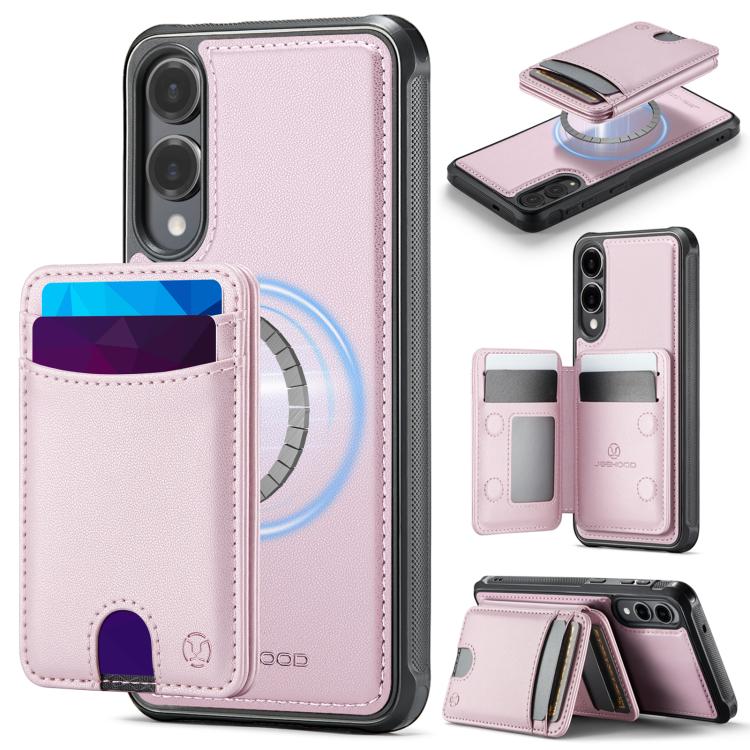 JEEHOOD J10 Flip Card Bag MagSafe Split RFID Leather Phone Case, For Galaxy S26 FE 5G, For Samsung Galaxy S26+ 5G, For Samsung Galaxy S26 Ultra 5G, For Samsung Galaxy S26 5G, For Galaxy S25 FE 5G, For Samsung Galaxy S25 Edge 5G, For Samsung Galaxy S25 ...