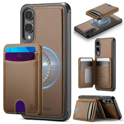 JEEHOOD J10 Flip Card Bag MagSafe Split RFID Leather Phone Case, For Galaxy S26 FE 5G, For Samsung Galaxy S26+ 5G, For Samsung Galaxy S26 Ultra 5G, For Samsung Galaxy S26 5G, For Galaxy S25 FE 5G, For Samsung Galaxy S25 Edge 5G, For Samsung Galaxy S25 ...