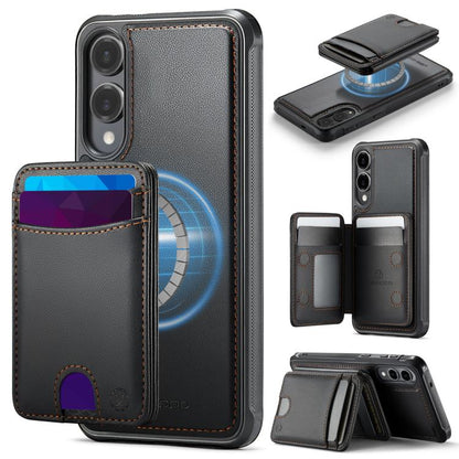 JEEHOOD J10 Flip Card Bag MagSafe Split RFID Leather Phone Case, For Galaxy S26 FE 5G, For Samsung Galaxy S26+ 5G, For Samsung Galaxy S26 Ultra 5G, For Samsung Galaxy S26 5G, For Galaxy S25 FE 5G, For Samsung Galaxy S25 Edge 5G, For Samsung Galaxy S25 ...
