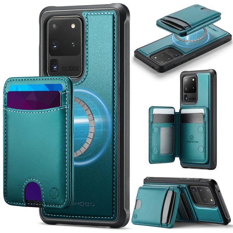 JEEHOOD J10 Flip Card Bag MagSafe Split RFID Leather Phone Case, For Samsung Galaxy S22 Ultra 5G, For Samsung Galaxy S22+ 5G, For Samsung Galaxy S22 5G, For Samsung Galaxy S21 FE 5G, For Samsung Galaxy S20 Ultra 5G, For Samsung Galaxy S20+ 5G          ...