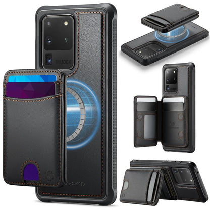 JEEHOOD J10 Flip Card Bag MagSafe Split RFID Leather Phone Case, For Samsung Galaxy S22 Ultra 5G, For Samsung Galaxy S22+ 5G, For Samsung Galaxy S22 5G, For Samsung Galaxy S21 FE 5G, For Samsung Galaxy S20 Ultra 5G, For Samsung Galaxy S20+ 5G          ...