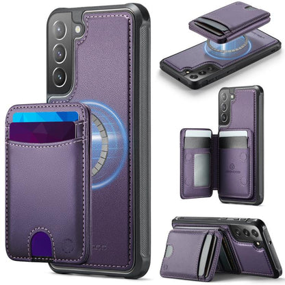 JEEHOOD J10 Flip Card Bag MagSafe Split RFID Leather Phone Case, For Samsung Galaxy S22 Ultra 5G, For Samsung Galaxy S22+ 5G, For Samsung Galaxy S22 5G, For Samsung Galaxy S21 FE 5G, For Samsung Galaxy S20 Ultra 5G, For Samsung Galaxy S20+ 5G          ...
