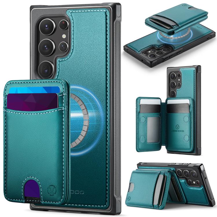 JEEHOOD J10 Flip Card Bag MagSafe Split RFID Leather Phone Case, For Samsung Galaxy S22 Ultra 5G, For Samsung Galaxy S22+ 5G, For Samsung Galaxy S22 5G, For Samsung Galaxy S21 FE 5G, For Samsung Galaxy S20 Ultra 5G, For Samsung Galaxy S20+ 5G          ...