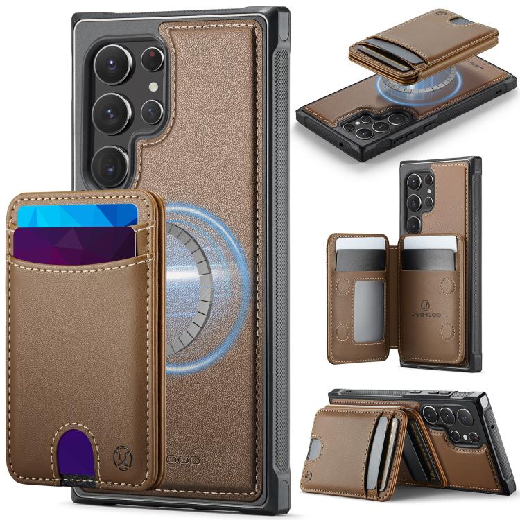JEEHOOD J10 Flip Card Bag MagSafe Split RFID Leather Phone Case, For Samsung Galaxy S22 Ultra 5G, For Samsung Galaxy S22+ 5G, For Samsung Galaxy S22 5G, For Samsung Galaxy S21 FE 5G, For Samsung Galaxy S20 Ultra 5G, For Samsung Galaxy S20+ 5G          ...